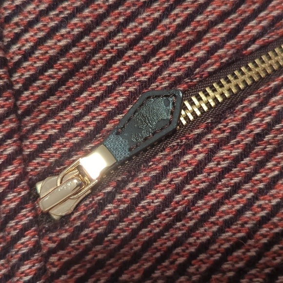 Ann Taylor Women's LOFT Wool Blend Brown Pencil Skirt Stripes Pattern Zip Size 2 - Picture 5 of 9